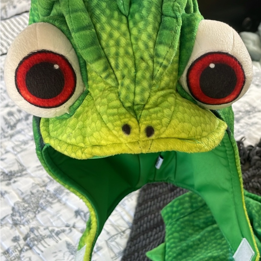 Pascal / tangled / Rapunzel / Green Chameleon Hat with Red Eyes